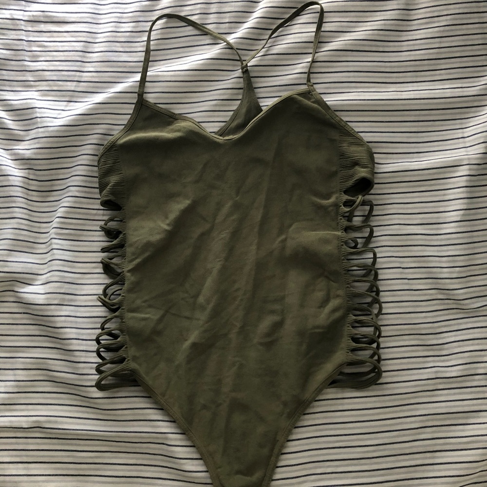 Bebe olive green bodysuit